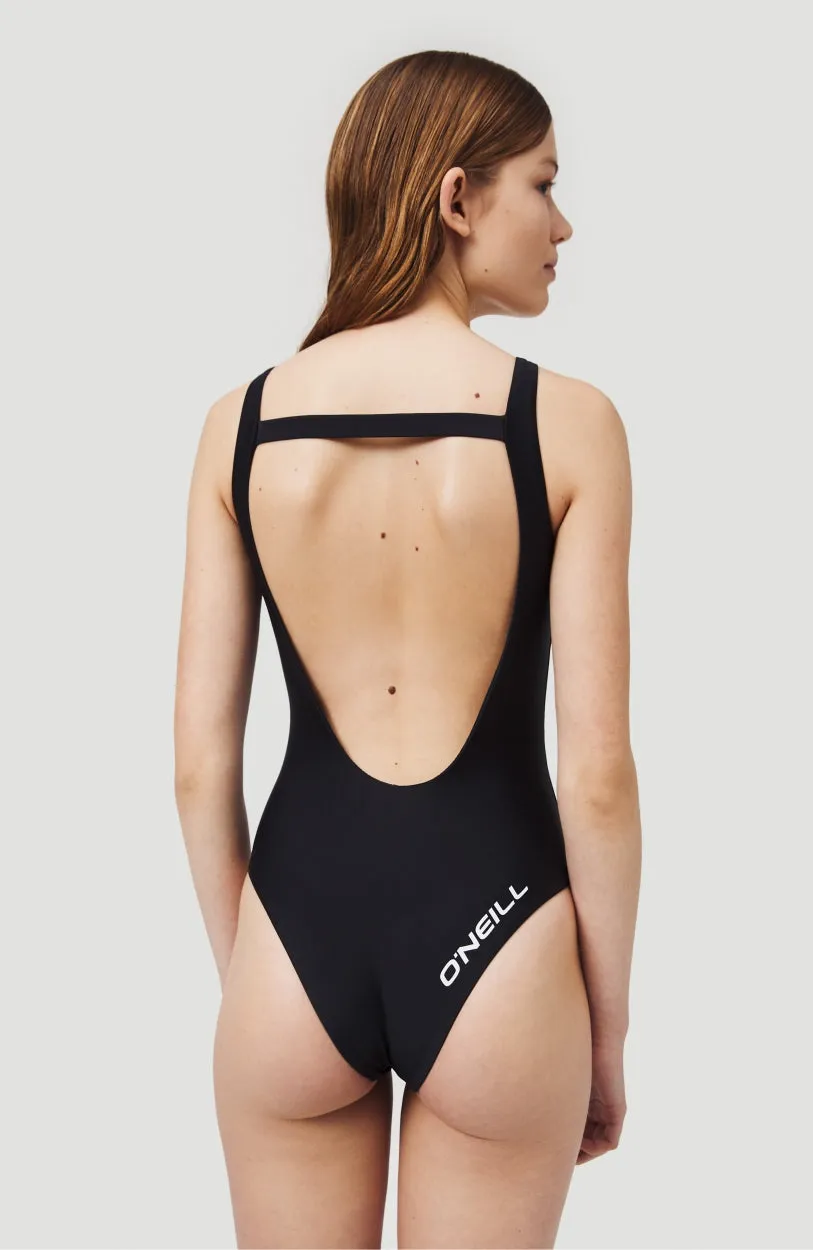 Logo High Neck Swimsuit | BlackOut - A