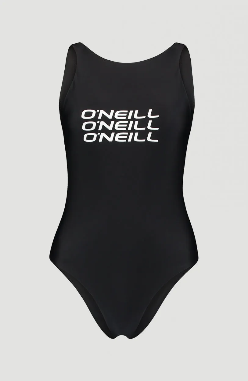 Logo High Neck Swimsuit | BlackOut - A