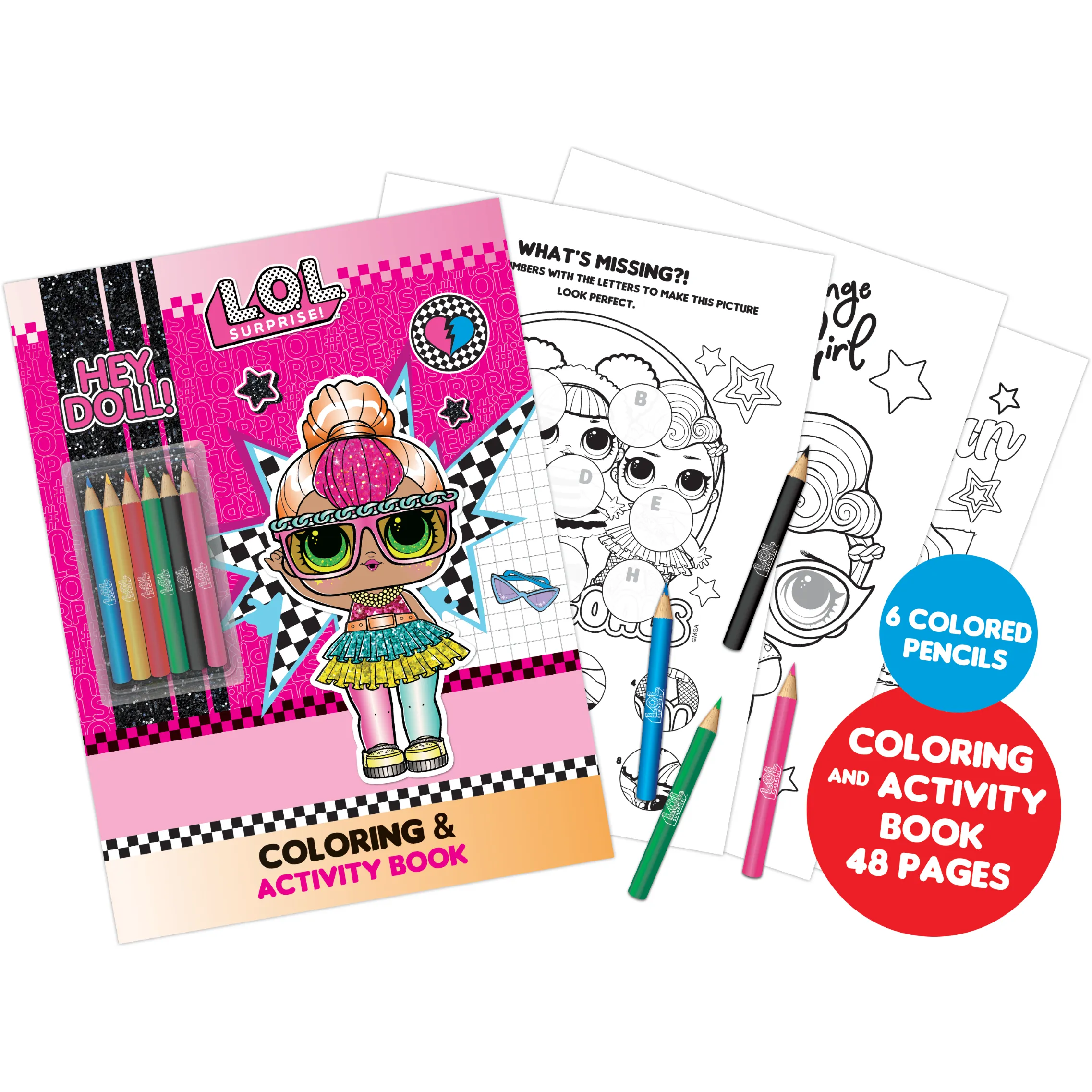 Lol Surprise! - A4 Coloring & Activiy Book with Colored Pencils Age-5 Years & Above
