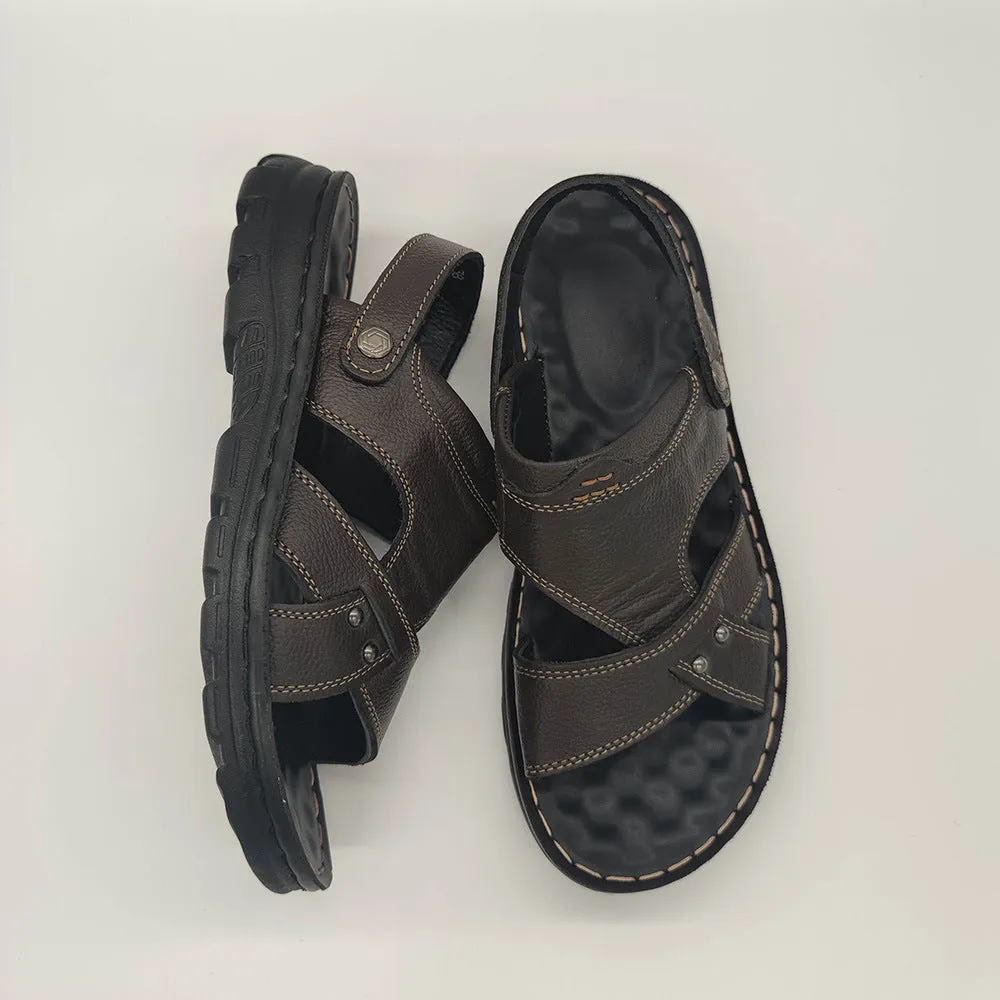 Men's Casual Leather Adjustable Handmade Sandals Water