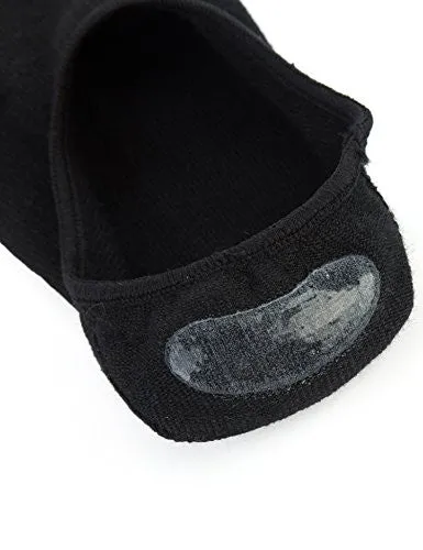Mens Thin No Show Socks 6 Pack Casual Low Cut Loafers Non Slip Boat Liners Black