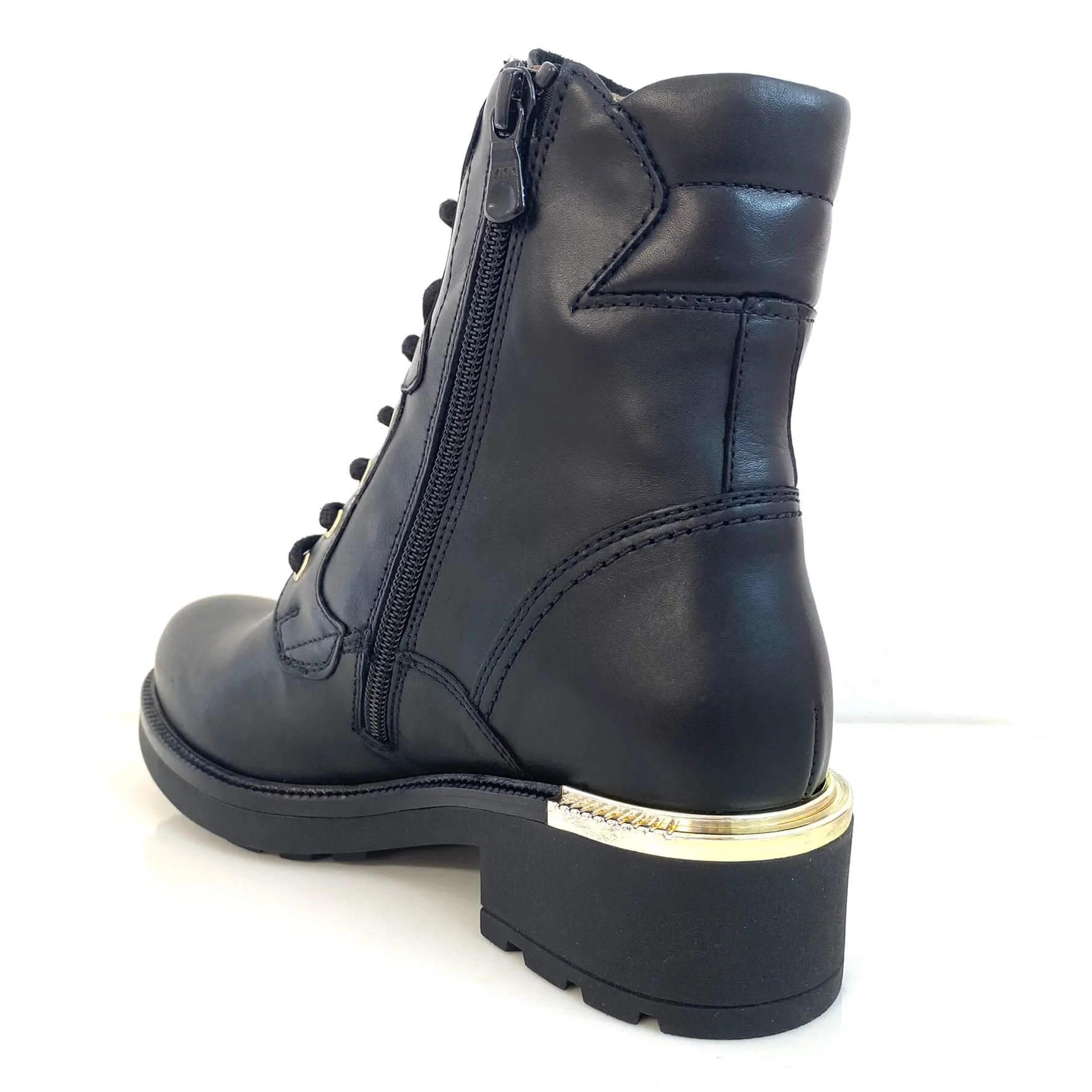 NeroGiardini Black Leather Lace Up Boots