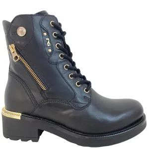 NeroGiardini Black Leather Lace Up Boots