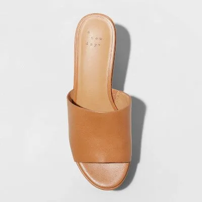 New - Women's Ricky Platform Heels - A New Day Cognac 7.5