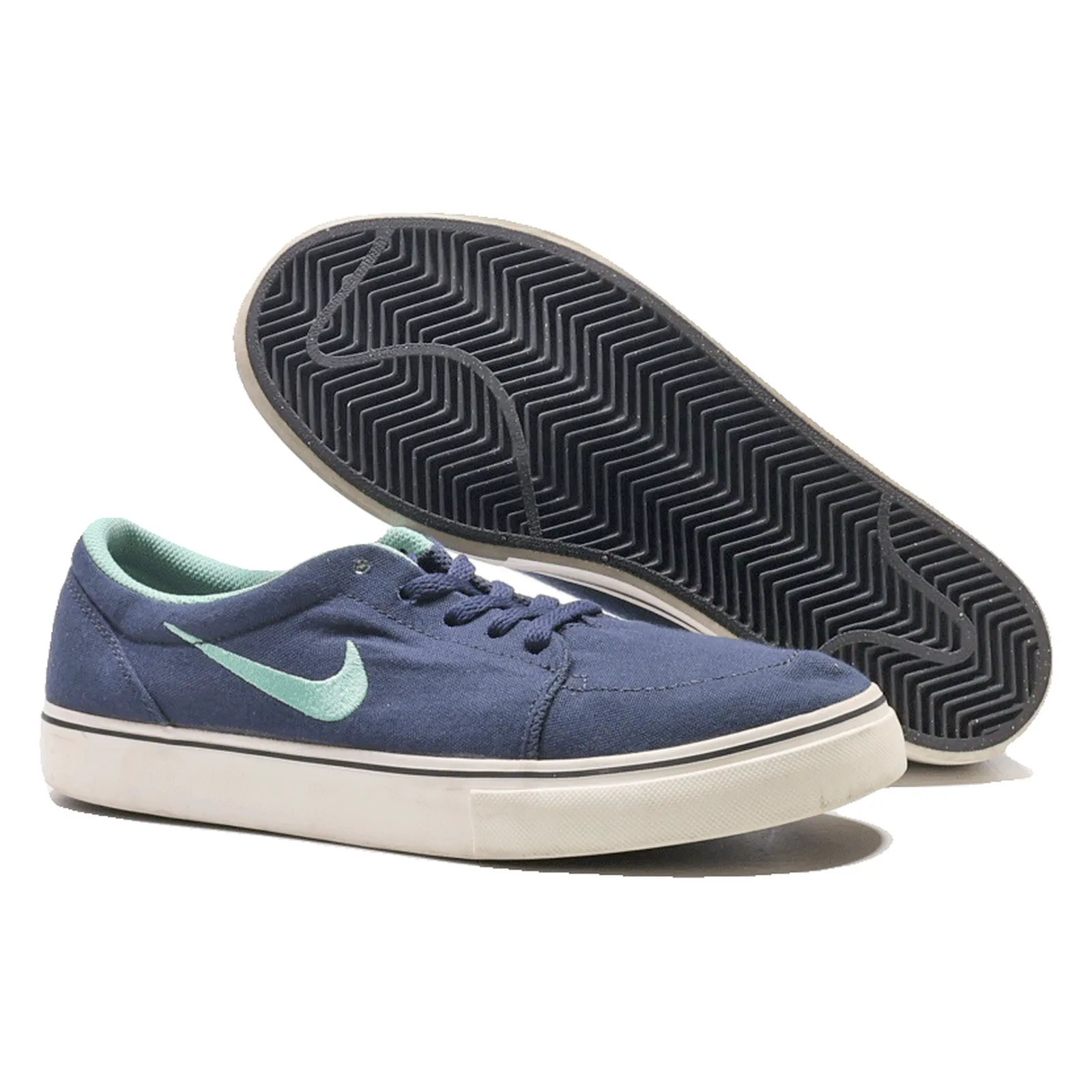 NIKE Low Top Trainers Blue Canvas Boys UK 6