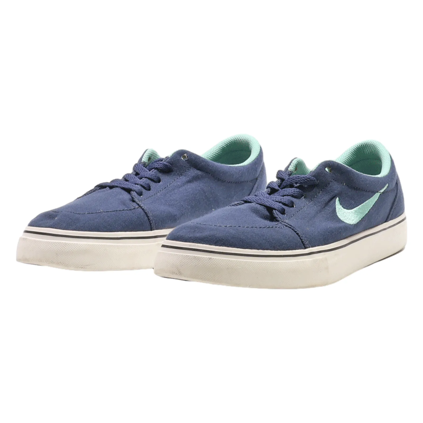 NIKE Low Top Trainers Blue Canvas Boys UK 6