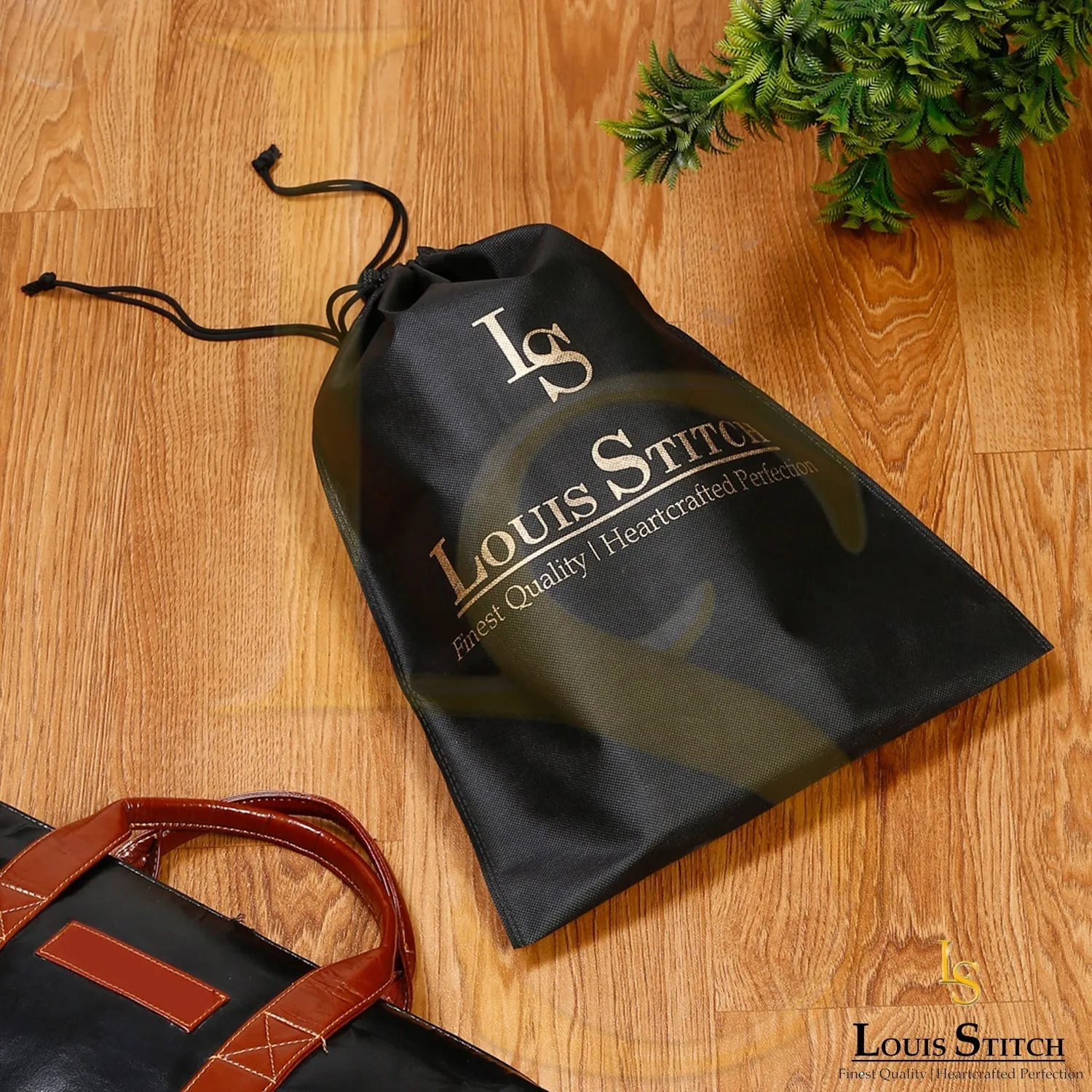 Non Woven Shoe Bag Pack Of  10 Black Plain