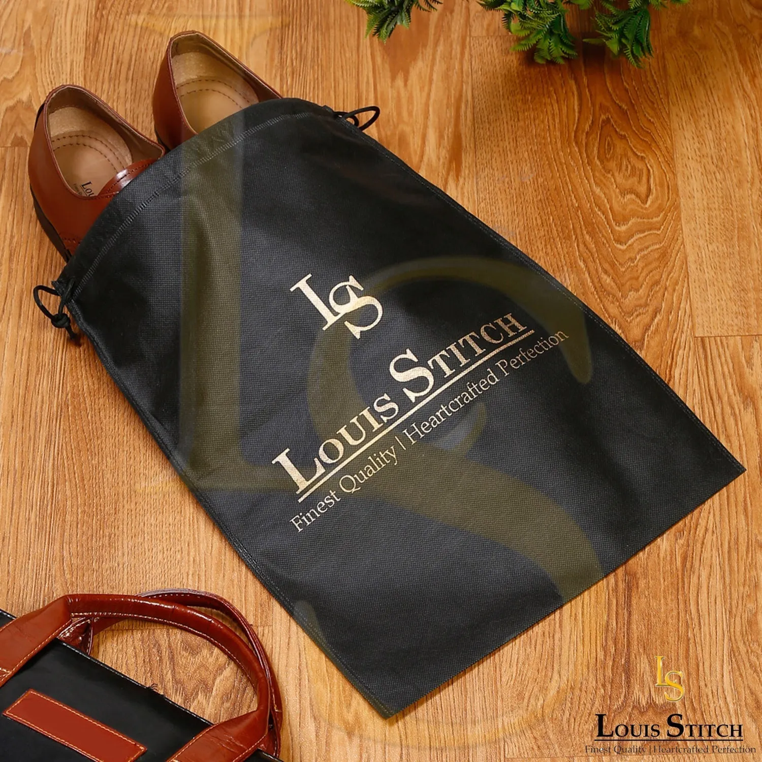 Non Woven Shoe Bag Pack Of  10 Black Plain