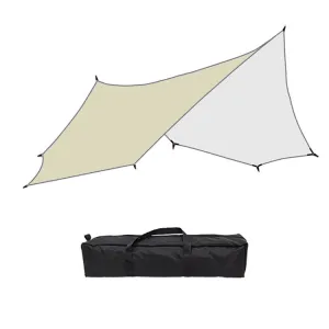 Outdoor Octagonal Curtain Tent Rain and Sun Protection Camping Sunshade Pergola, Color: Khaki