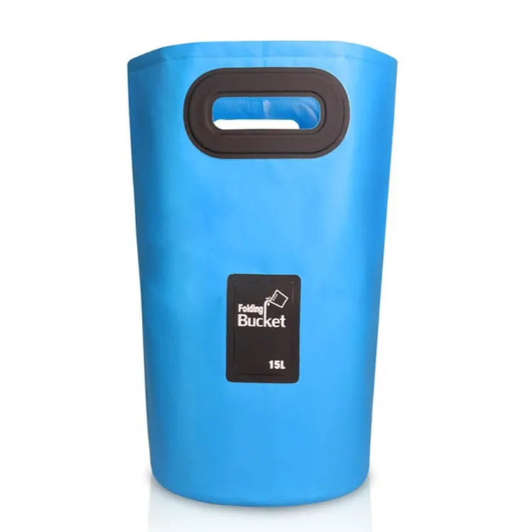Outdoor Portable Folding Sink PVC Collapsible Bucket, Capacity: 15L (Sky Blue)