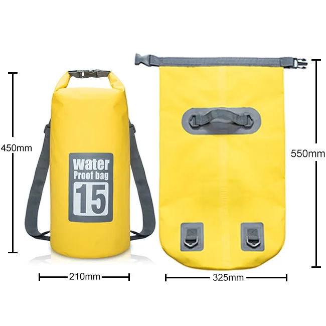 Outdoor Waterproof Dry Dual Shoulder Strap Bag Dry Sack, Capacity: 15L (Black)