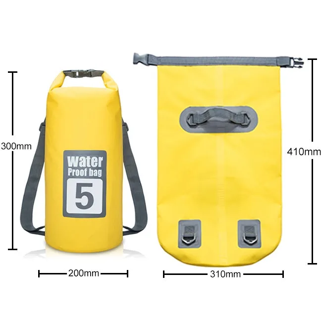 Outdoor Waterproof Dry Dual Shoulder Strap Bag Dry Sack, Capacity: 5L (Yellow)