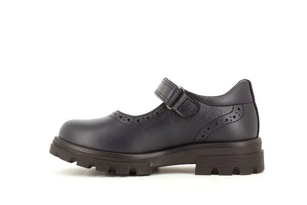 Pablosky Kids Navy Leather Girls Wedge - 335020
