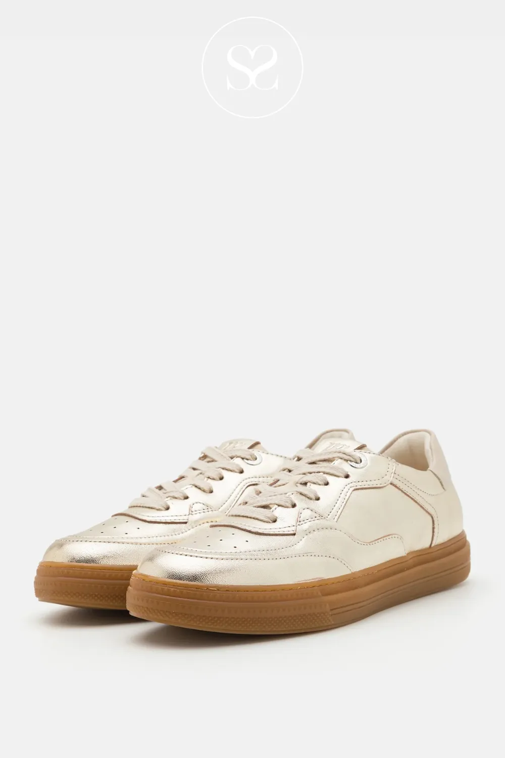 PAUL GREEN 5428 GOLD METALLIC TRAINERS