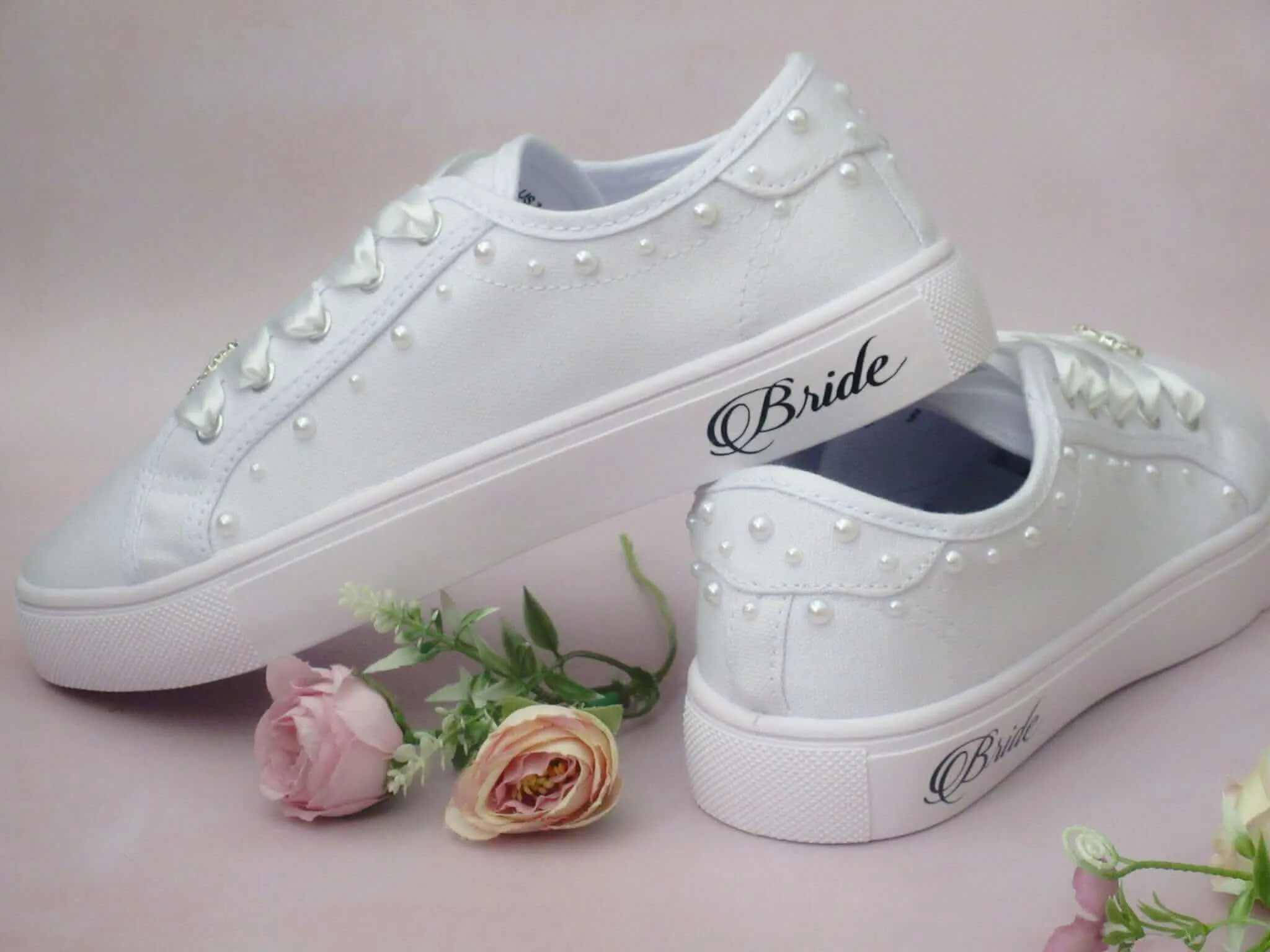 Pearl Detail Affordable Bride Trainers