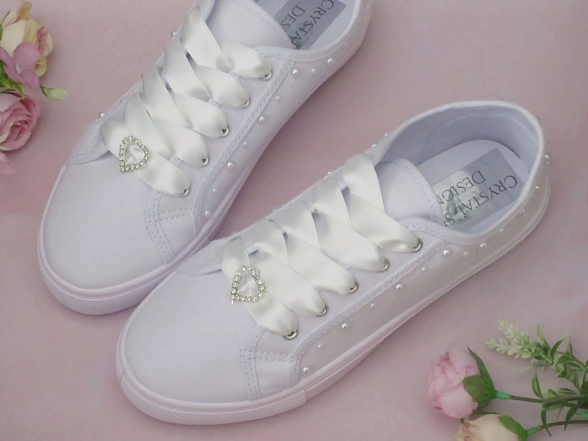 Pearl Detail Affordable Bride Trainers
