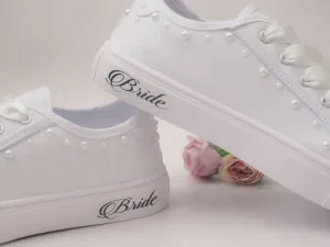 Pearl Detail Affordable Bride Trainers