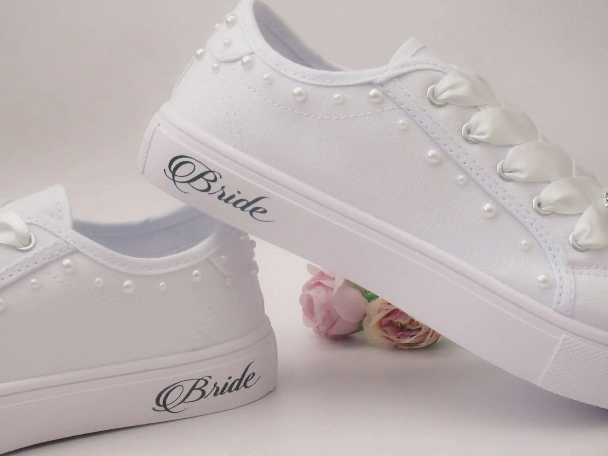 Pearl Detail Affordable Bride Trainers