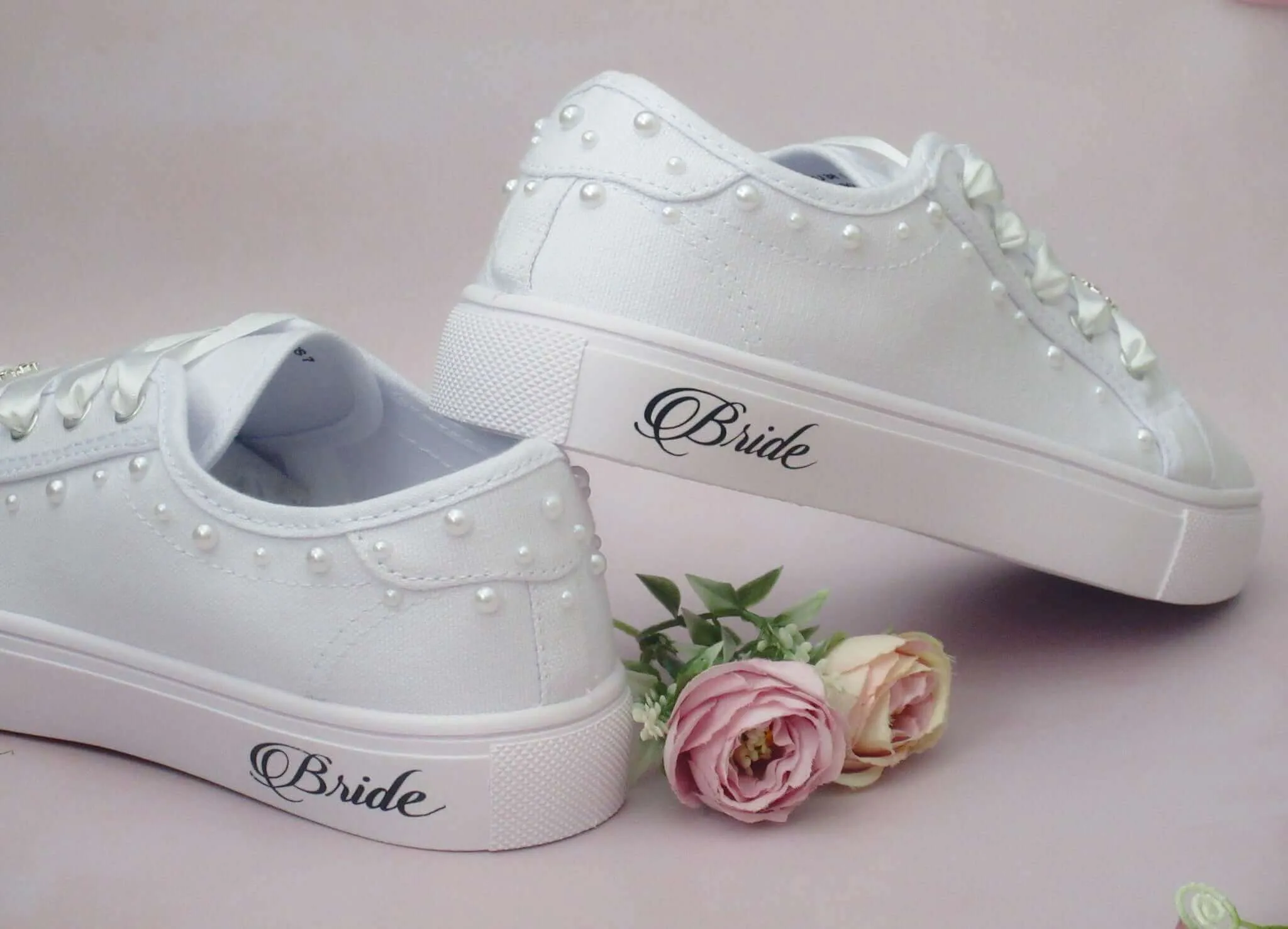 Pearl Detail Affordable Bride Trainers