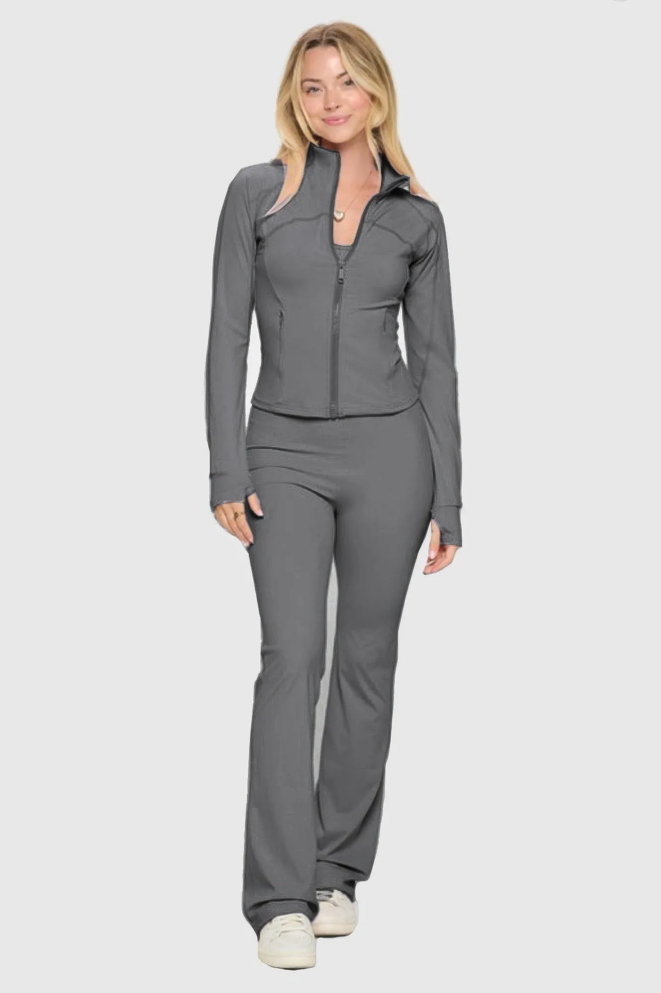 Premium Yoga Jacket With Jumpsuit Set