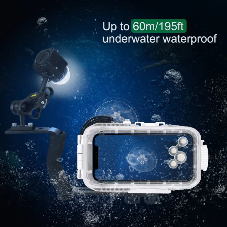 PULUZ 60m Underwater LED Photography Fill Light 7.4V/1100mAh Diving Light for GoPro, Insta360, DJI and Other Action Cameras(Black)