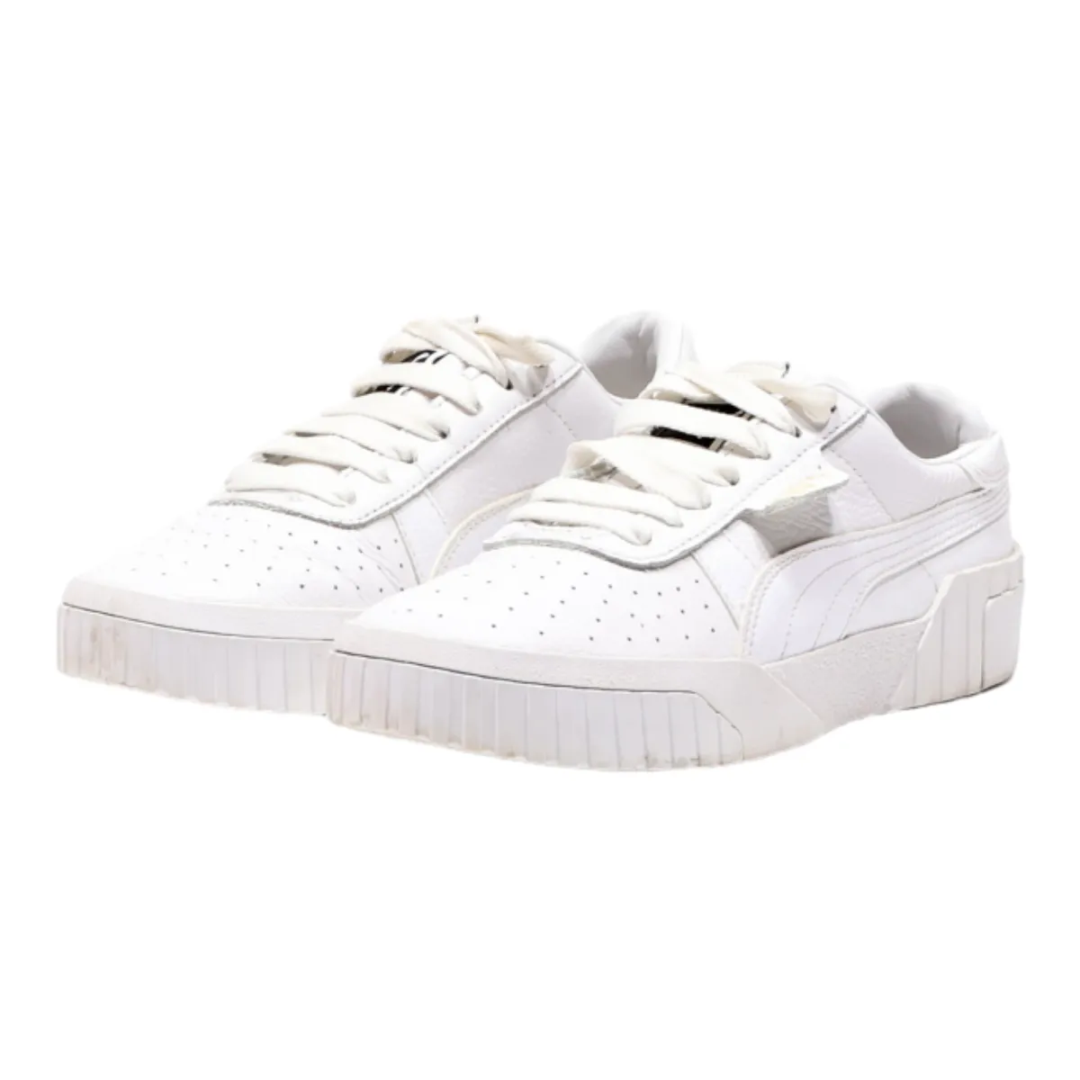PUMA Cali 2018 Low Top Trainers White Leather Womens UK 4