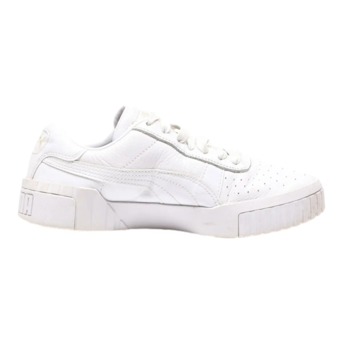 PUMA Cali 2018 Low Top Trainers White Leather Womens UK 4