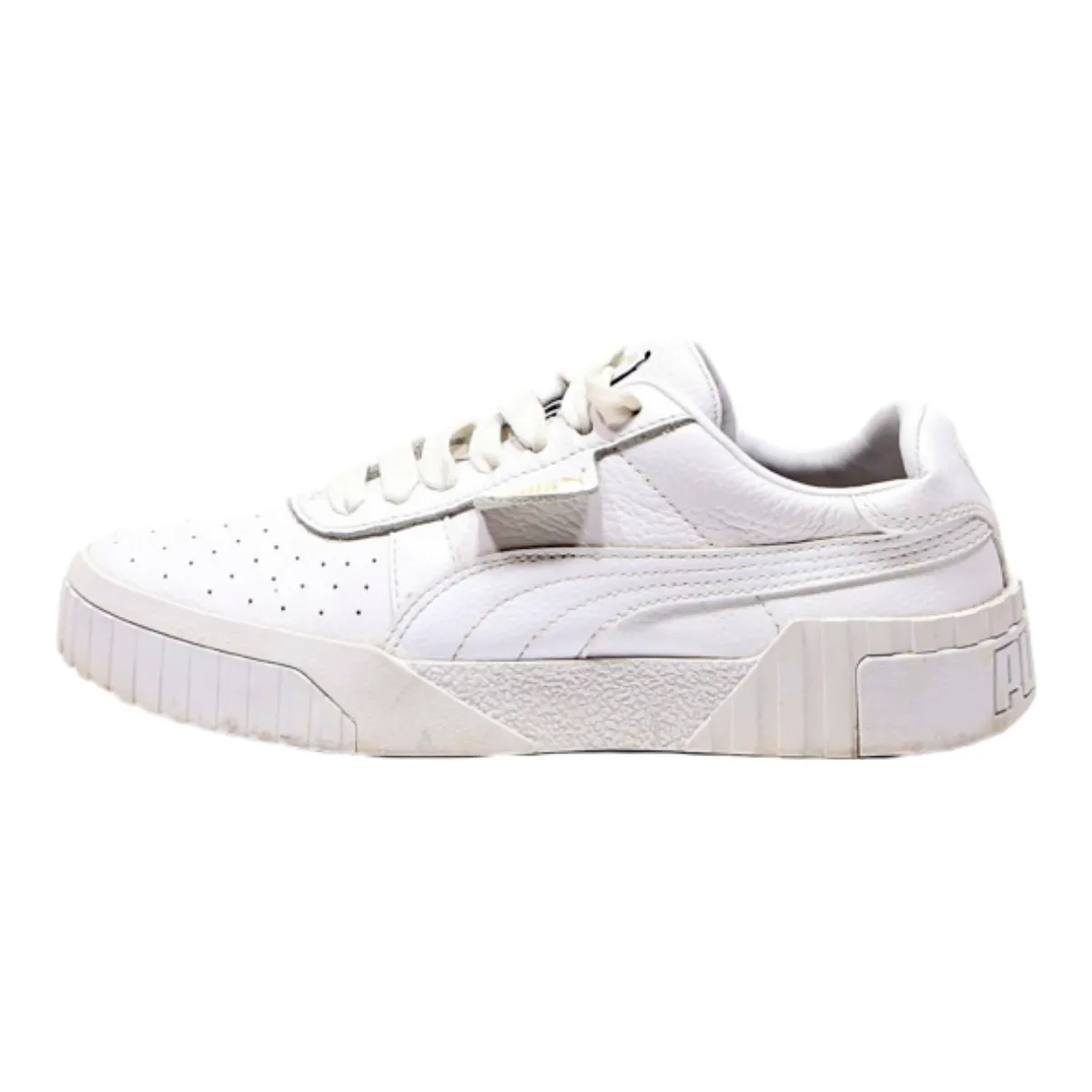PUMA Cali 2018 Low Top Trainers White Leather Womens UK 4