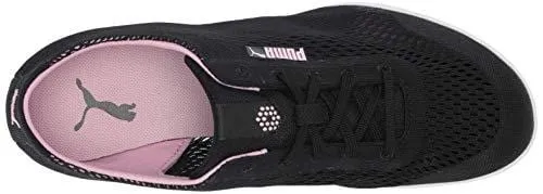 Puma Golf Women's Monolite Cat Woven Golf Shoe, Puma Black-Pale Pink, 10.5 M US
