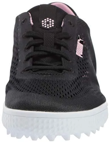 Puma Golf Women's Monolite Cat Woven Golf Shoe, Puma Black-Pale Pink, 10.5 M US