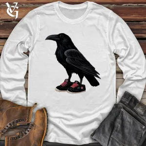 Raven Wearing Sneakers Softstyle Long Sleeve