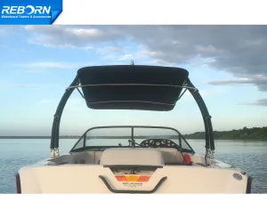 Reborn Launch Boat Wakeboard Tower Plus Pro Tower Bimini Top Black