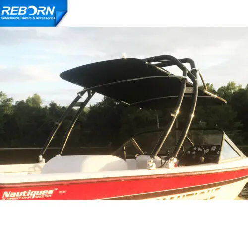 Reborn Launch Boat Wakeboard Tower Plus Pro Tower Bimini Top Black