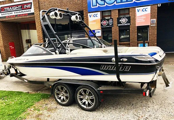 Reborn Launch Boat Wakeboard Tower Plus Pro Tower Bimini Top Black