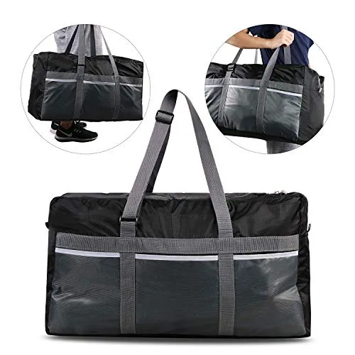 REDCAMP 75L Foldable Duffel Bag Large Size Lightweight & Multifunction, 25" Water Resistant Travel Duffle Bag for Men Women, Black