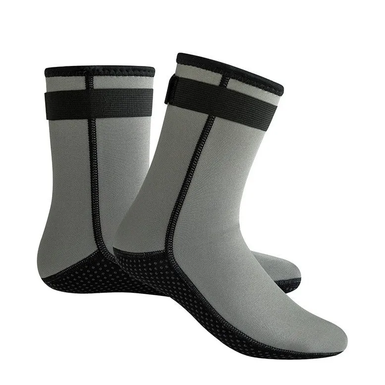 (size XL) 1 pair 3mm neoprene bathing shoes snorkel socks boots swimming shoes (size 44-45) - gray