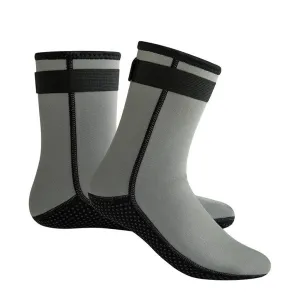 (size XL) 1 pair 3mm neoprene bathing shoes snorkel socks boots swimming shoes (size 44-45) - gray