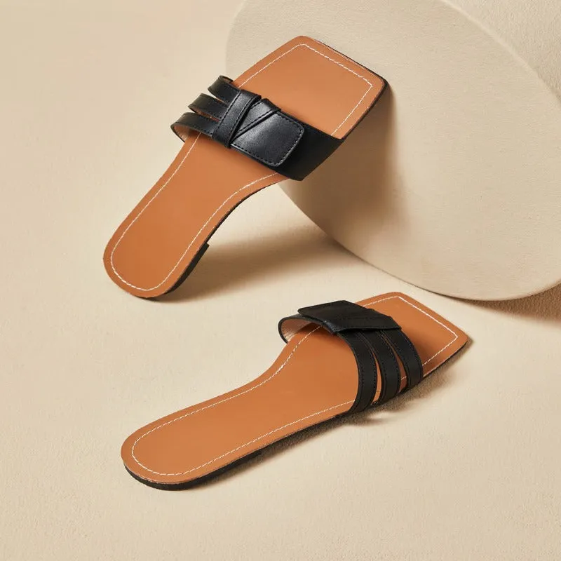 Square Toe Casual Slippers