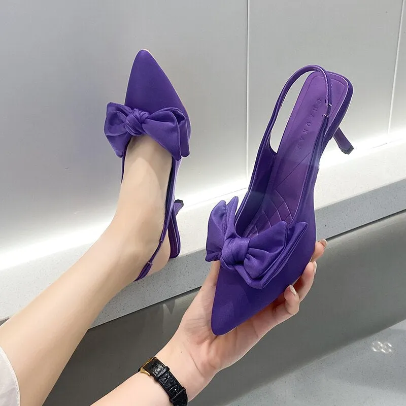 Summer Comfort Women Stiletto Bow Heels Sandals