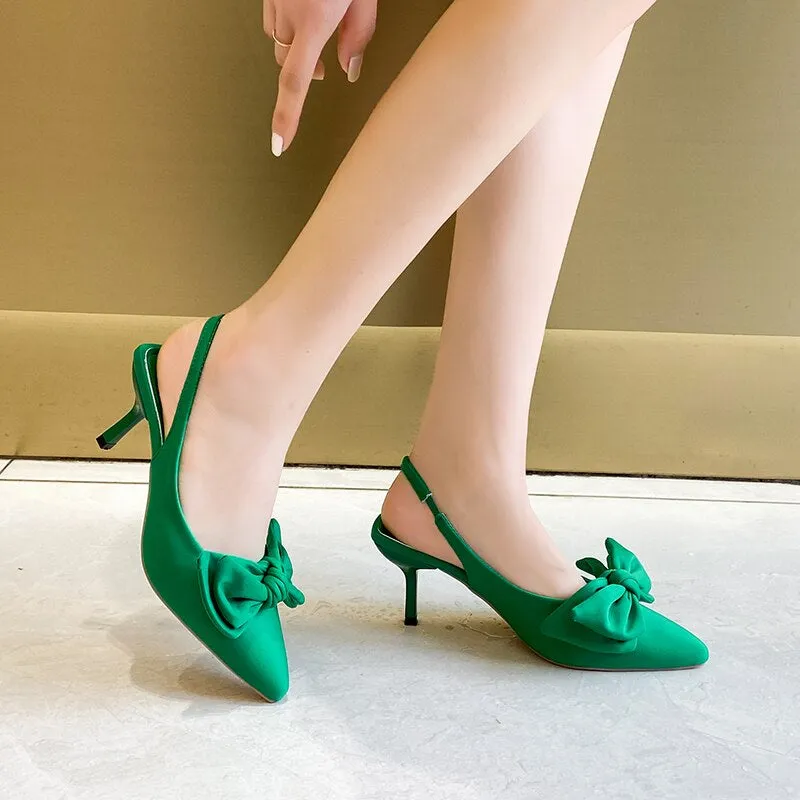 Summer Comfort Women Stiletto Bow Heels Sandals