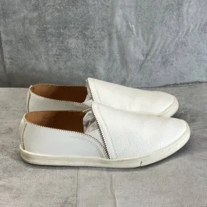 SUN STONE Women's White Snake Embossed Miriam Round-Toe Slip-On Sneakers SZ 8.5