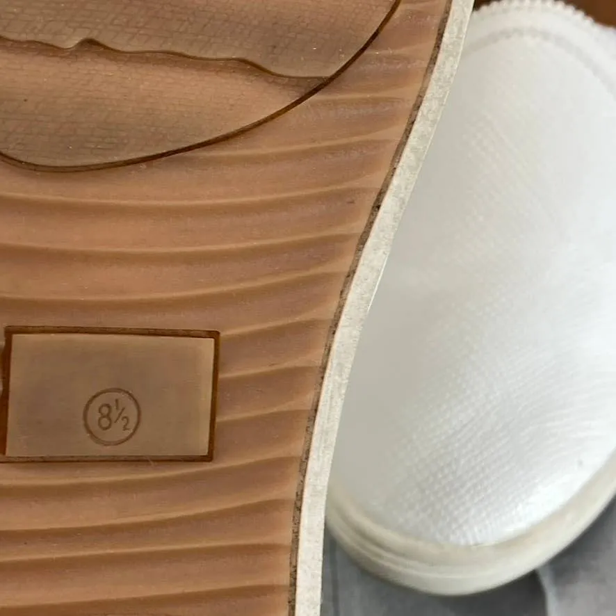 SUN STONE Women's White Snake Embossed Miriam Round-Toe Slip-On Sneakers SZ 8.5