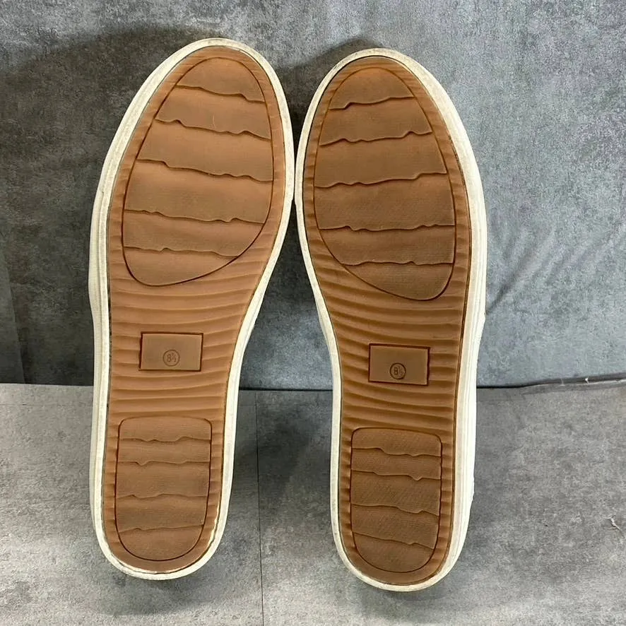 SUN STONE Women's White Snake Embossed Miriam Round-Toe Slip-On Sneakers SZ 8.5