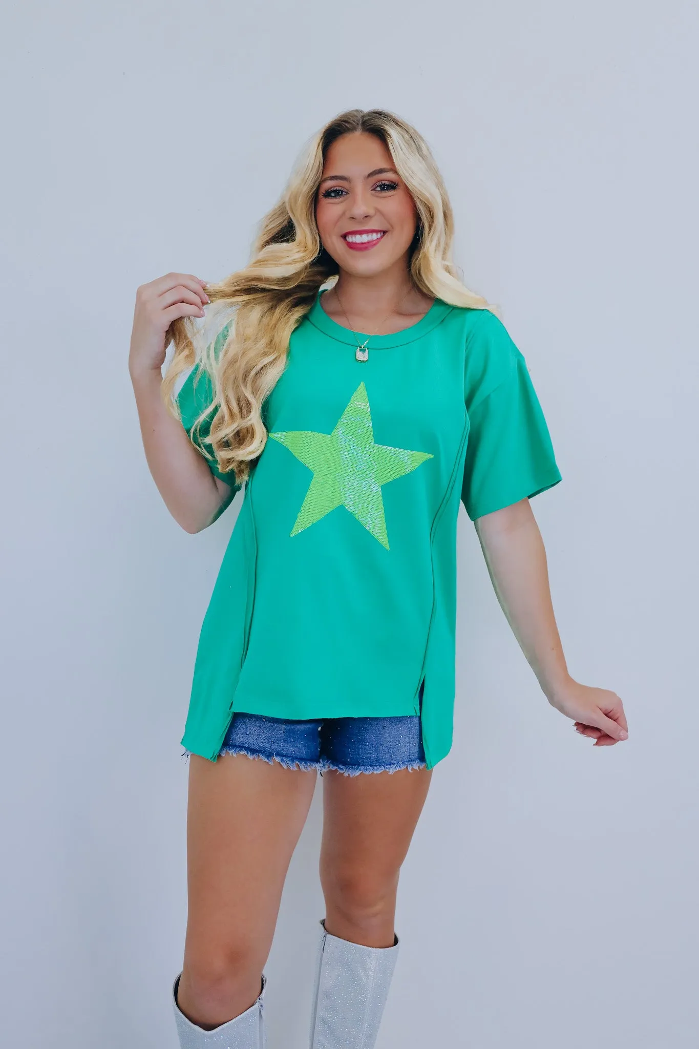 Super Star Sequin Oversized Top - 2 Colors