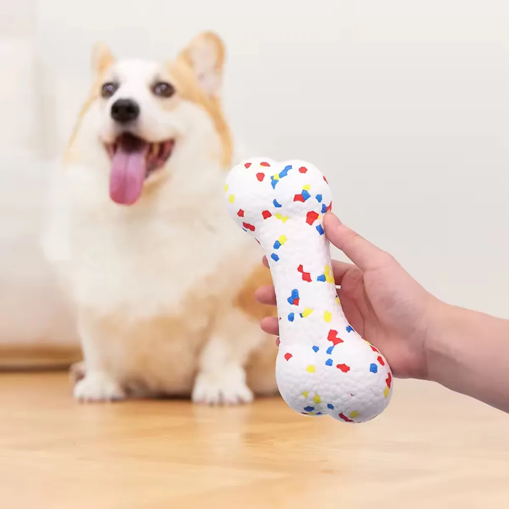 Talking Dog Club Bloom Bone Heavy Chew Toy for Dogs (White)