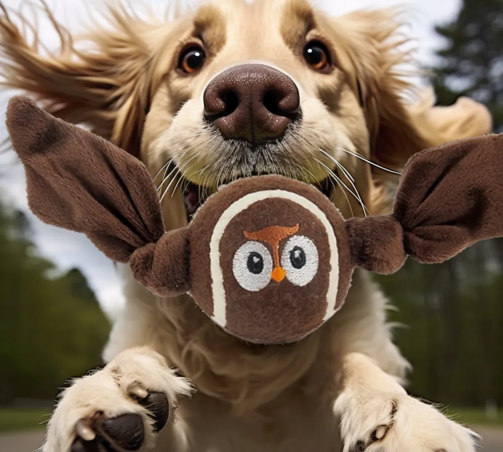 Talking Dog Club Owl Ball with Wings Toy for Dogs (Brown)