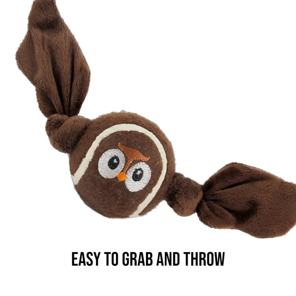 Talking Dog Club Owl Ball with Wings Toy for Dogs (Brown)