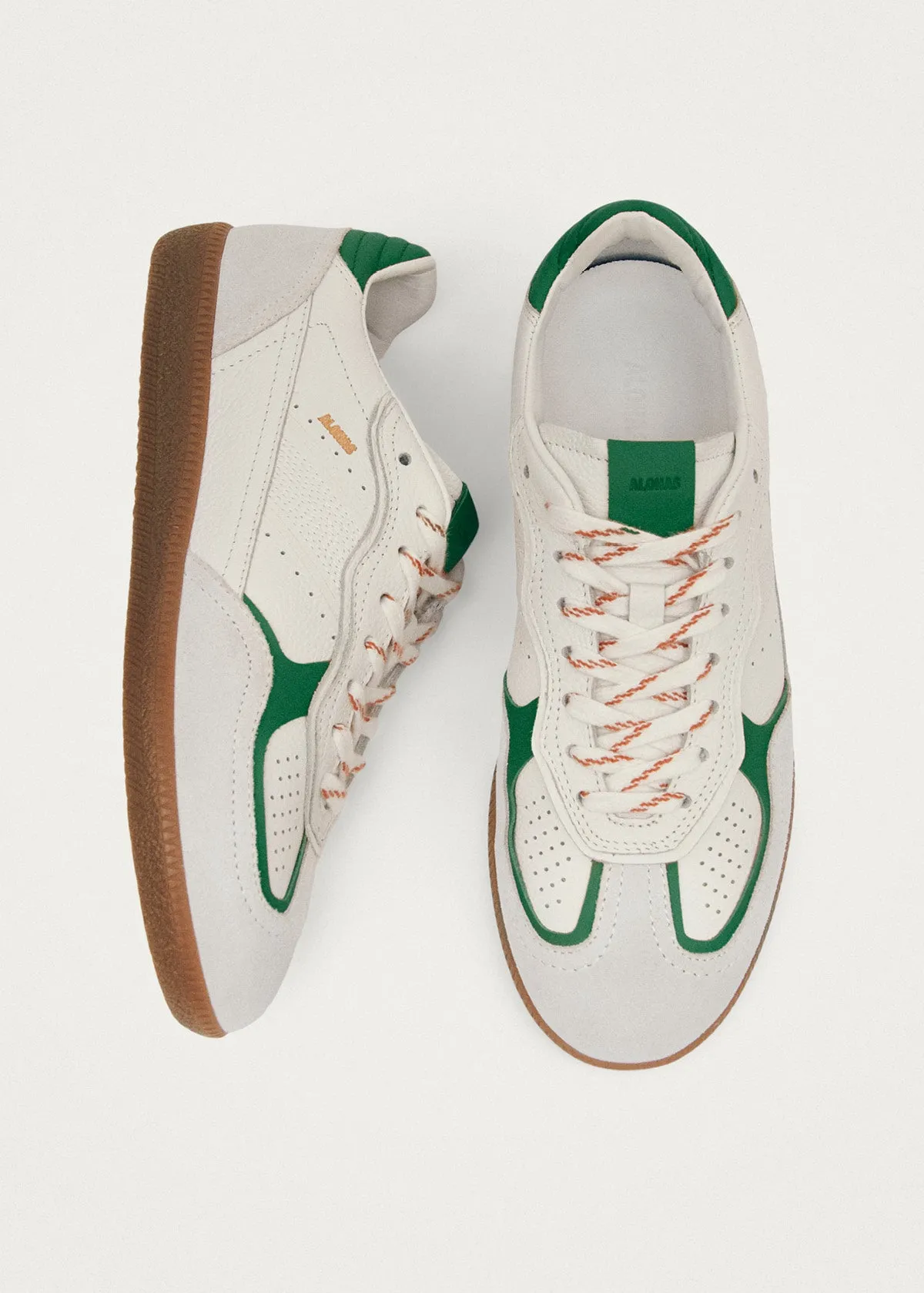 Tb.490 Rife Grain White Grass Green Leather Sneakers