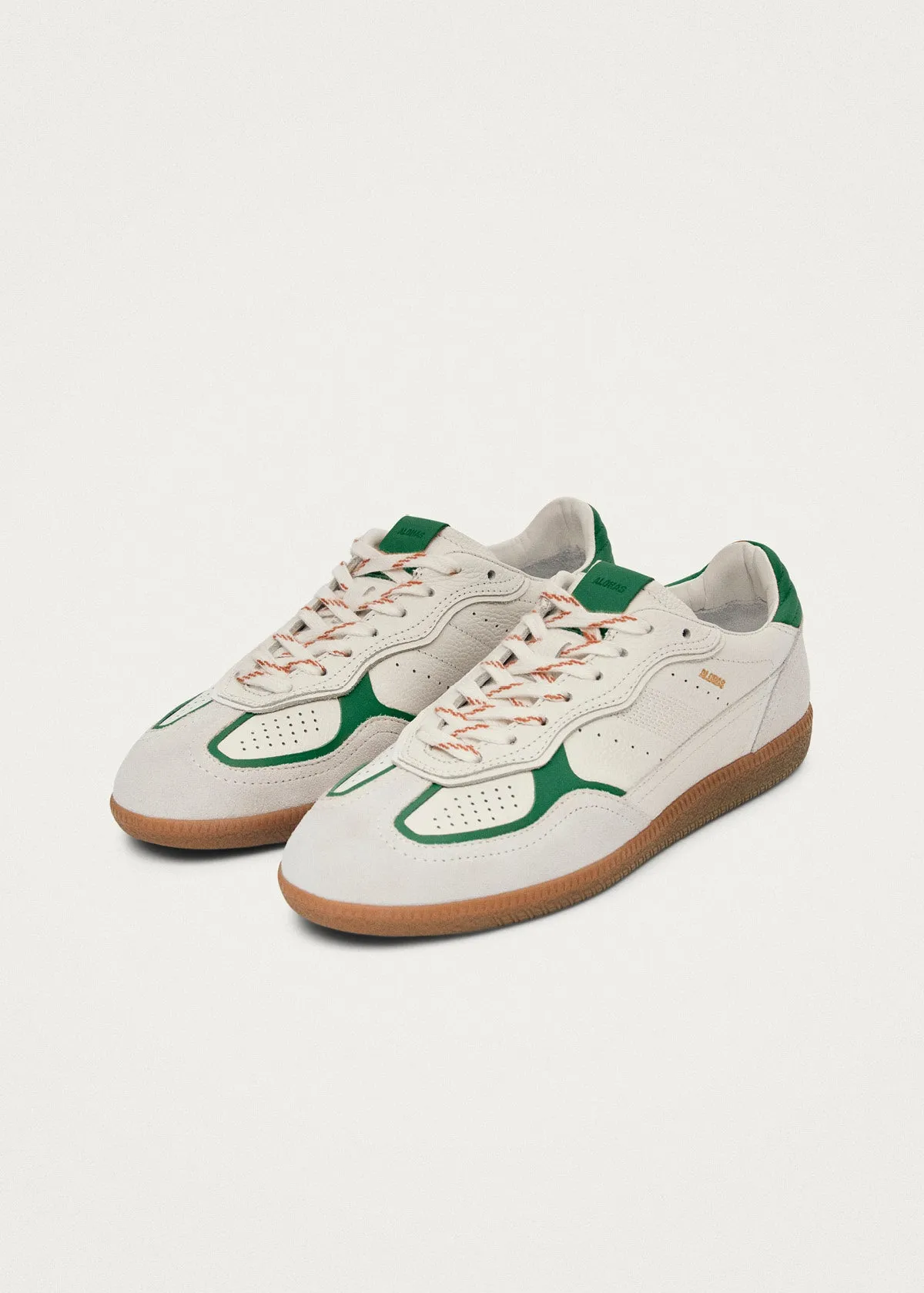 Tb.490 Rife Grain White Grass Green Leather Sneakers