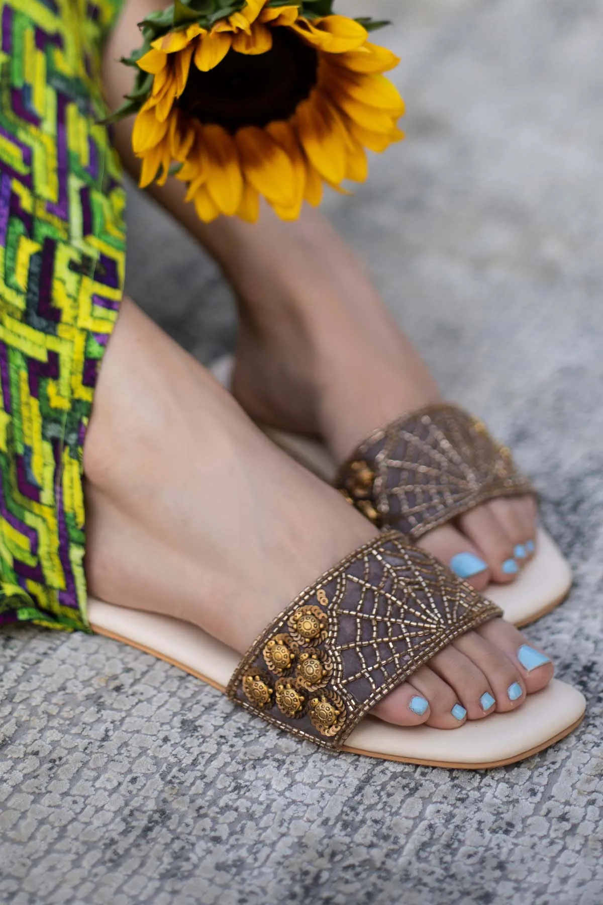 Turtle Embellished Slip-On
